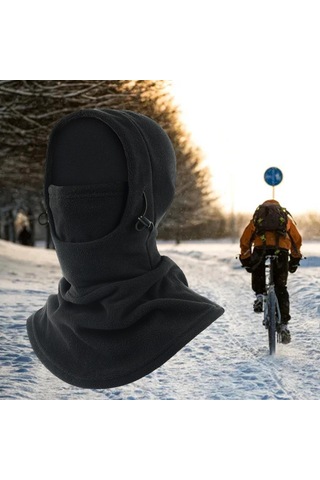 Suntek Kış Balaclava Termal Sıcak Hood Yürüyüş Siyah Siyah