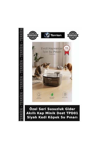 Özel Seri Susuzluk Gider Akıllı Kap Minik Dost Tpd01 Siyah Kedi Köpek Su Pınarı