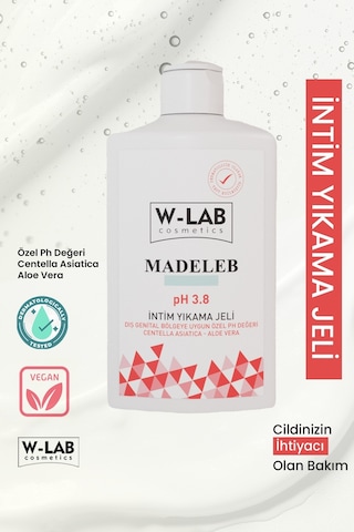W-Lab Cosmetics Madeleb 3.8 pH Dengeli İntim Jel 250 ML