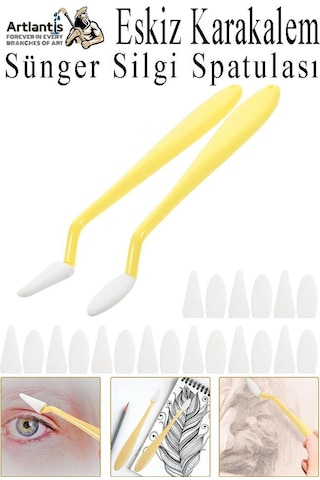 Sünger Silgi Spatulası 1 Paket Eskiz Karakalem Karıştırıcı Sünger Silici Spatula Eskiz Sileceği