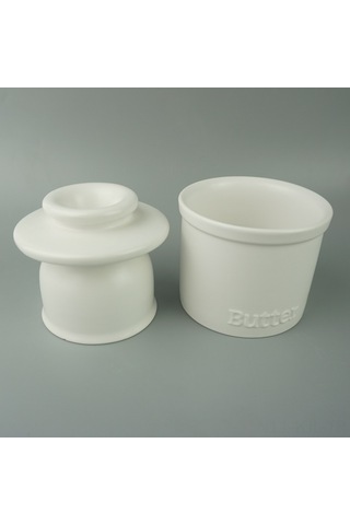 Gajeena Pratik Ve Şık Beyaz Seramik Tereyağı Saklama Kabı Seti - Mutfak İçin Mükemmel Çözüm Beyaz