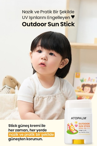 Bebek Ve Çocuklar İçin Mineral Filtreli Stick Güneş Kremi Atopalm Outdoor Sun Stick Spf50+ Pa++++
