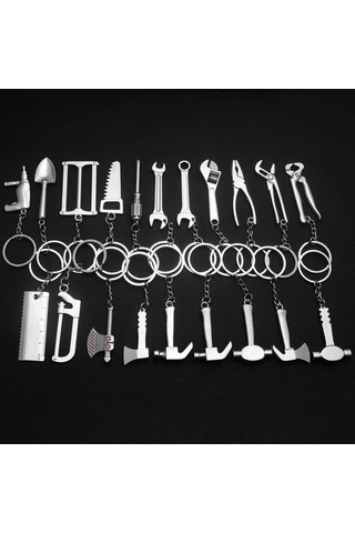 Tongxida 10 Parça Demir Anahtarlık H-390 Parlak Çekiç