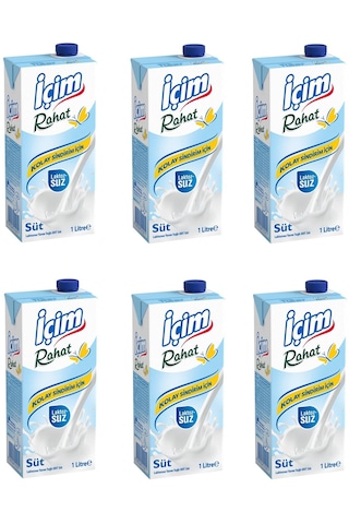İçim Rahat Laktozsuz Süt 1 Lt X 6 Adet