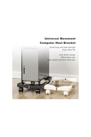 Samdoo Beyaz Ayarlanabilir Bilgisayar Kasası Tabanı - Kaydırmalı, Soğutma Artırıcı, 80kg Yük Taşıma - Ofis/ev İçin