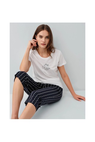 Moda Dua Pierre Cardin 9207-x Kadın Battal Kapri İkili Takım Beyaz