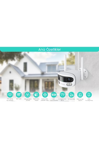 +360 Botslab Smart W302 Outdoor Kamera Set 3k / Çift Yönlü Ses / 170 / Akıllı İnsan Takibi