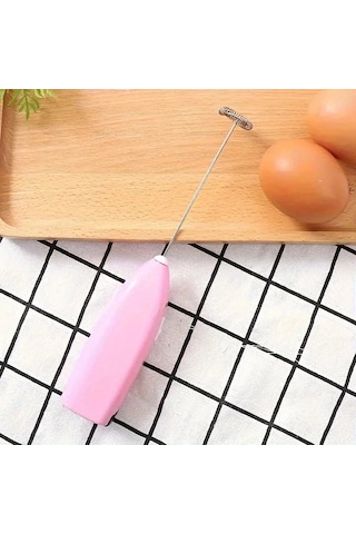 Sunshine011 Pembe Mini Elektrikli Köpük Yapıcı Pil İle Çalışan, Kahve Ve Cappuccino İçin Taşınabilir