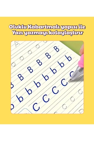 Harfleri Sayıları Ve Çizmeyi Öğreten Oluklu Kabartmalı 3 Lü K