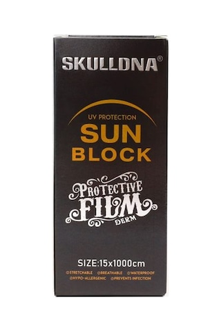 Skulldna Sun Block Dövme Sonrası Koruyucu Film Bant 15cm X 10m Siyah