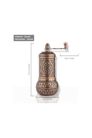 Bakır Renk Zamak Karabiber El Değirmeni Öğütücü Grinder 11 Cm Bakır