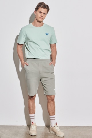 Regular Fit Normal Kesim Pamuk Lastikli Bel Yeşil Sweat Şort W231354300 Yeşil
