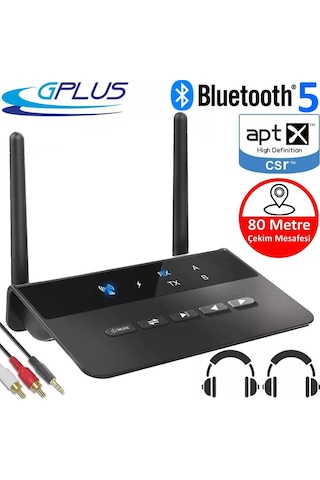 Gplus B2 Bluetooth 5.0 Transmitter Aptx Ses Alıcı Verici Tx Rx