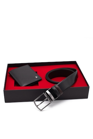Pierre Cardin Çift Yönlü Deri Kemer & Cüzdan İkili Set Pccift01sk-1135a2c Siyah
