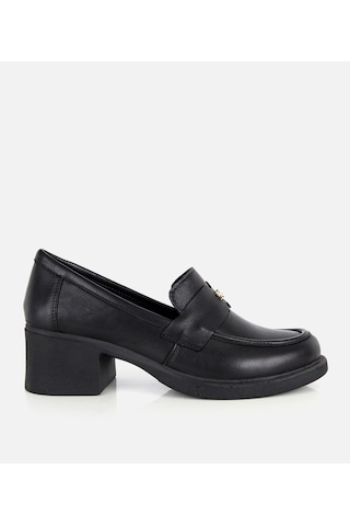 Hotiç Kadın Deri Siyah Yumuşak Dokulu Topuklu Klasik Loafer 01ayh331930a100 01ayh331930a100
