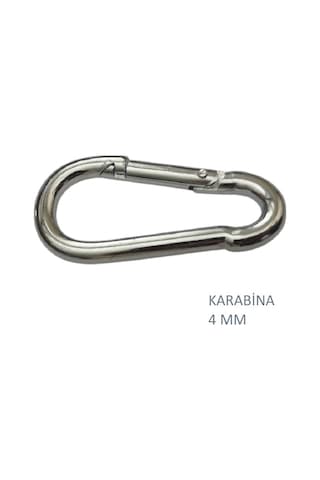 Galvanizli Karabina, 4 Mm, Askı, Çengel, Kanca, Anahtarlık 4 Adet