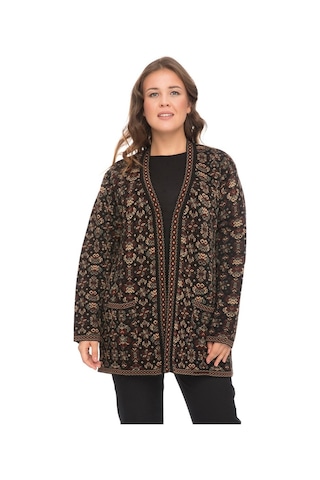 Uludağ Triko Kadın Kilim Hırka Gümüş