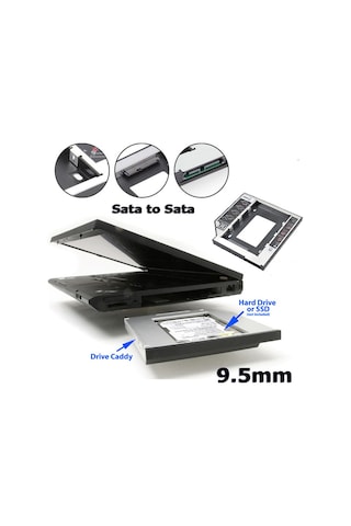 DVD Yuvasına Takılan SSD HDD Kutusu 12.7 MM Caddy Kızak
