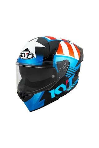 Kyt R2r Straıght Kapalı Kask Beyaz - Mavi - Kırmızı