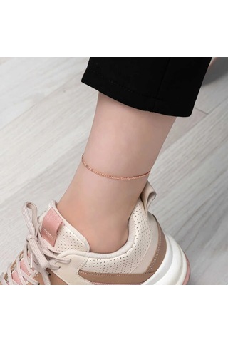 925 Ayar Gümüş Rose Kalemli Halhal T8109 599599 A - Gümüş