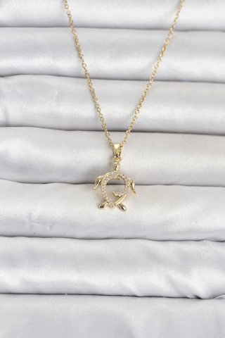 316l Çelik Zincir Gold Renk Caretta Caretta Model Kadın Kolye Çok Renkli