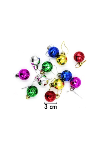 Yılbaşı Top Süs 3 Cm Disko Topu 12 Li