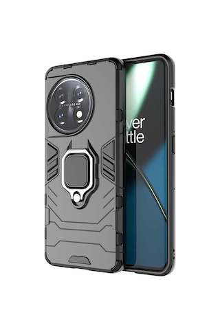 OnePlus 11 Global Batman Yüzük Standlı Armor Kılıf - Siyah AL3349