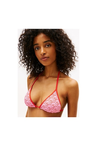 Tommy Hilfiger Kadın Triangle Baskı Detaylı Bikini Üstü-16080 Gül Rengi