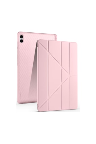 Galaxy Uyumlu Tab S11 Ultra Kılıf Frm Tri Folding Kalem Bölmeli Standlı Kılıf - Mavi Kapaklı Kılıf