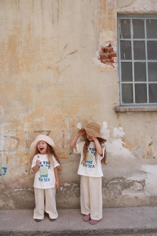 Oh La La Koala Güneş Baskılı T-shirt Müslin Pantolon Takım Çok Renkli