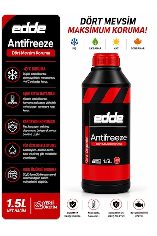 Edde Araba Araç Oto Antifriz Kırmızı 1.5 L Dört Mevsim
