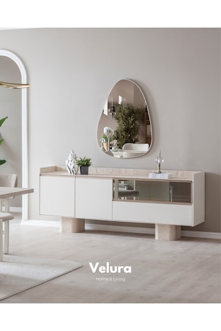 Flora Konsol Ayna Hariç Beyaz
