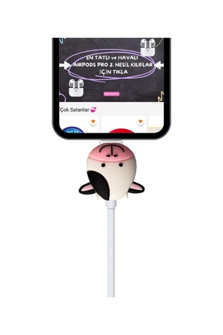 Sevimli Avokado Figürlü Kablo Koruyucu İthalatçı Garantili 6 Ay Belirtilmemiş Pembe