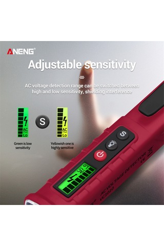 Yifomall Aneng Vc1010 Akıllı Voltaj Test Kalemi - Lcd Ekran, Sesli Uyarı, Flaş Işık Ve Ayarlanabilir Hassasiyet
