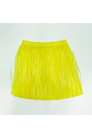 Neon Sarı Hawaii Parti Eteği 40 Cm