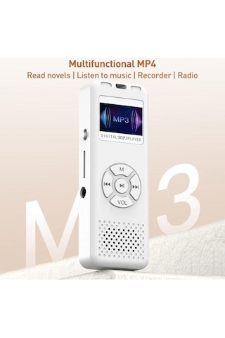 Xindoker Bluetoothlu Ekranlı Mp3/mp4 Çalar - Ses Kayıtlı Müzik Ve Roman Dinleyici, Siyah Düz Paket