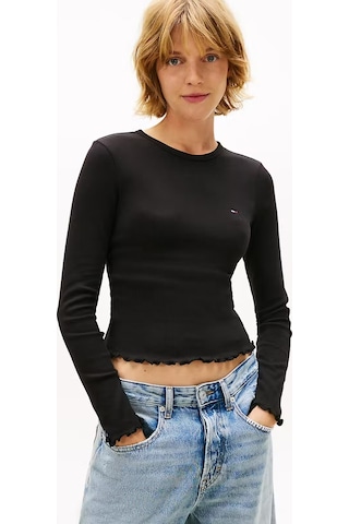 Tommy Hilfiger Kadın Uzun Kollu T-shirt -dw0dw22783bds siyah
