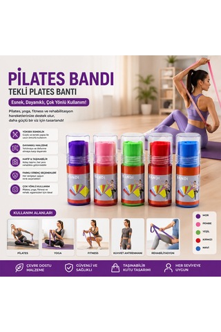 Kutulu Tekli Pilates Bandı Acı Kahverengi