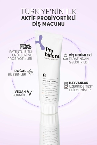 Probident Üzüm Çekirdeği Özütü İlaveli Probiyotik Diş Macunu 75 ML