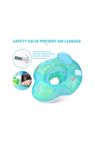 Qingmipy "swimbobo Bebek Yüzme Simidi - 1-6 Yaş İçin Nefes Alabilir Koltuklu Şişme Havuz Simidi" Mavi