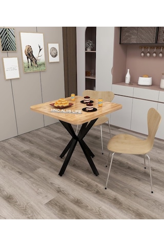 Mutfak Masası, Cafe, Restaurant Masaları, Balkon Masası, Ahtapot Ayaklı Masa, 70x70 Cm Kare Tek Renk