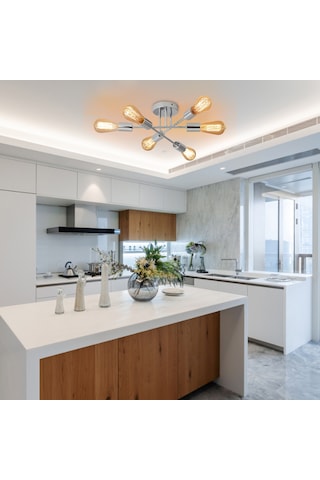 Tomshine 6 Işıklar Yarı Gömme Tavan Lambası Gümüş