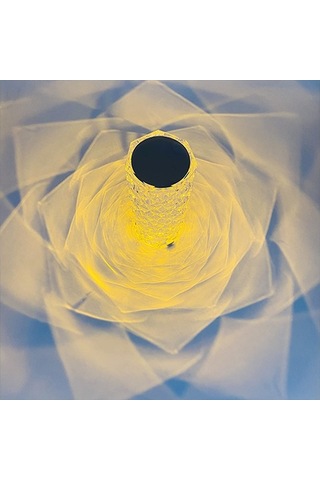 Xinxin 16 Renkli Romantik Gül Işık Kristal Elmas Masa Gece Lambası Beyaz Beyaz