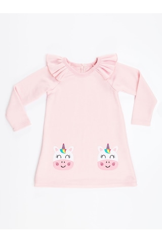 Denokids Cowcorn Kız Çocuk Elbise Pembe