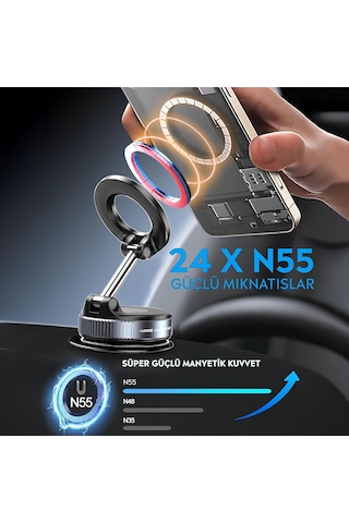 X68 Mıknatıslı Vakumlu Araç Içi Telefon Tutucu Manyetik 360 Döne