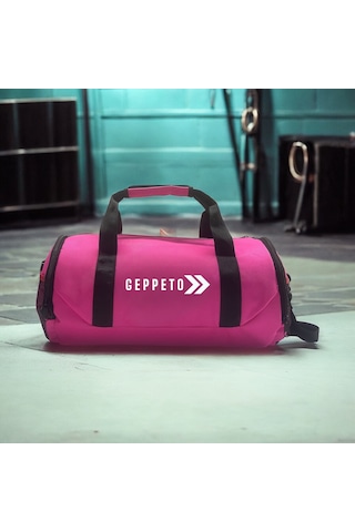 My Geppeto Bag Unisex Fitness Silindir Spor Çantası Pembe