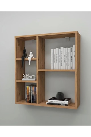 Reyo Enda Home Myra 5 Gözlü Çok Amaçlı Modern Duvar Rafı Atlantik Çam Atlantik Çam