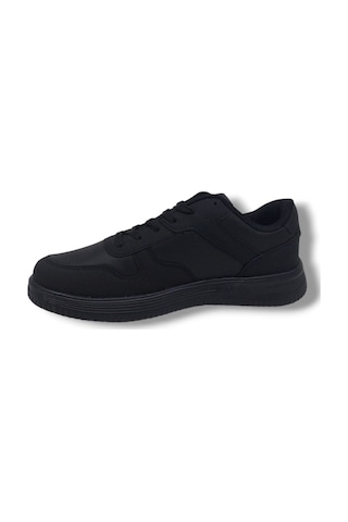 Zerhan Lutton 4555 Unisex Siyah Bağcıklı Kalın Taban Büyük Numara Spor Ayakkabı 45 46 47 48 Siyah