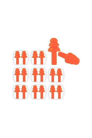 Gajeena 8 Paket Silikon Kulaklık - Su Geçirmez, Gürültü Engelleme, Uyku Ve Spor İçin, Taşınabilir Kutulu Turuncu