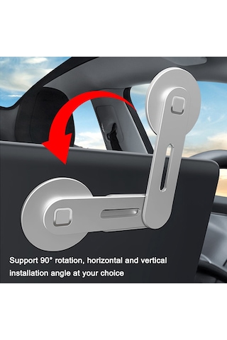 Monyee Siyah Alüminyum Allyuminyum Manyetik Araç Telefon Tutucu - Ekran Paylaşımı Desteği, Esnek Konum Ayarı Siyah